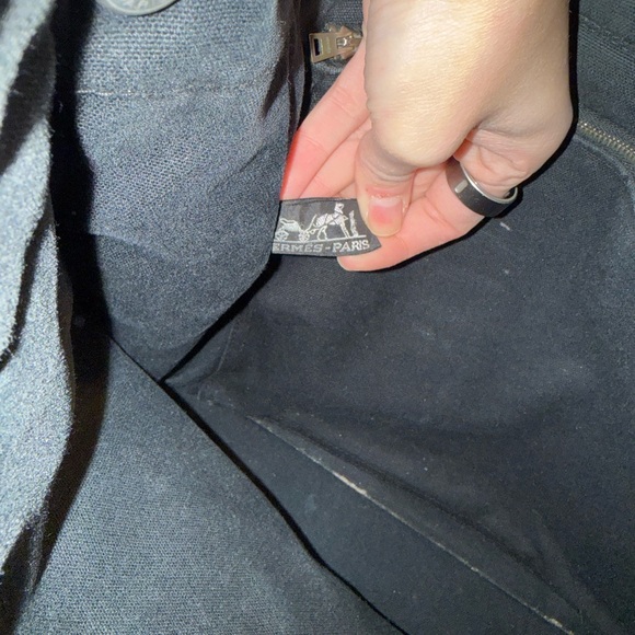 Hermes Authentic Large Size Navy Canvas Tote GUC - Picture 12 of 12